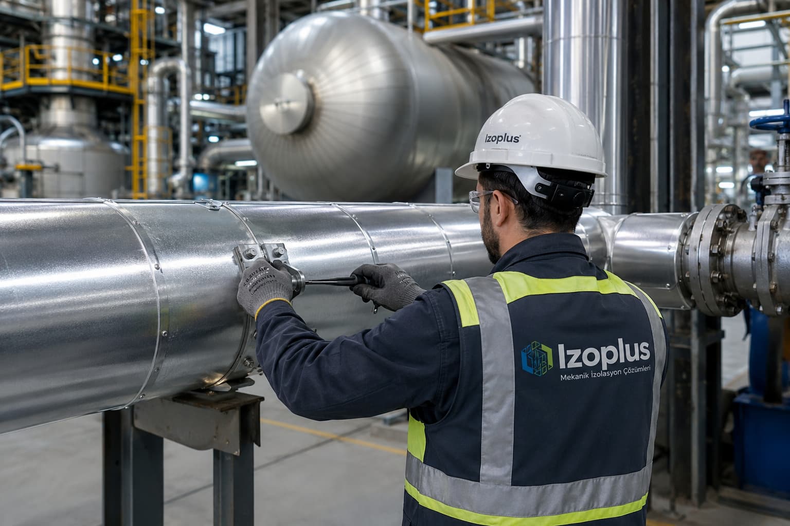 Kocaeli endüstriyel boru izolasyonu ve sac kaplama montajı uygulaması - İzoplus